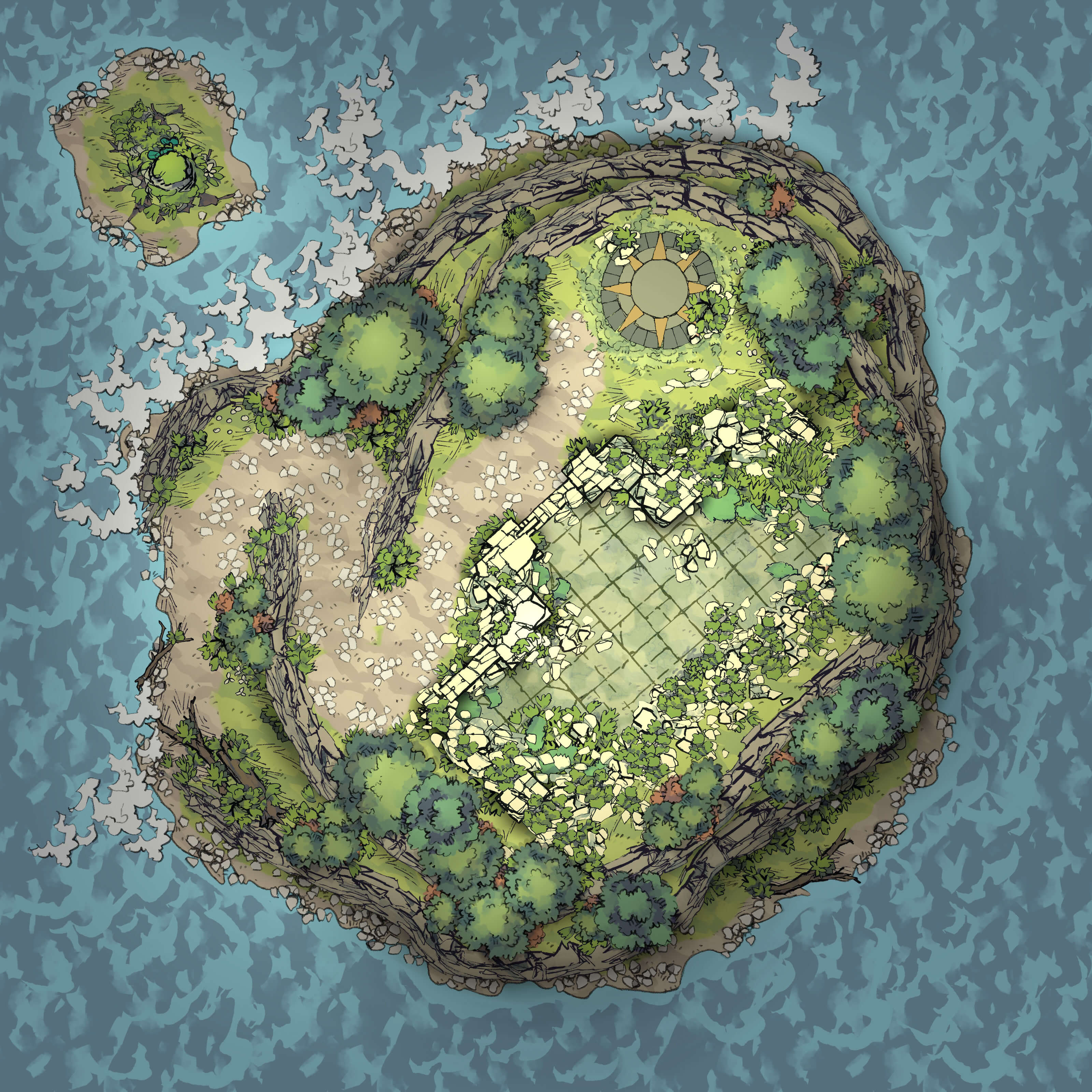 a ilha no meio do lago